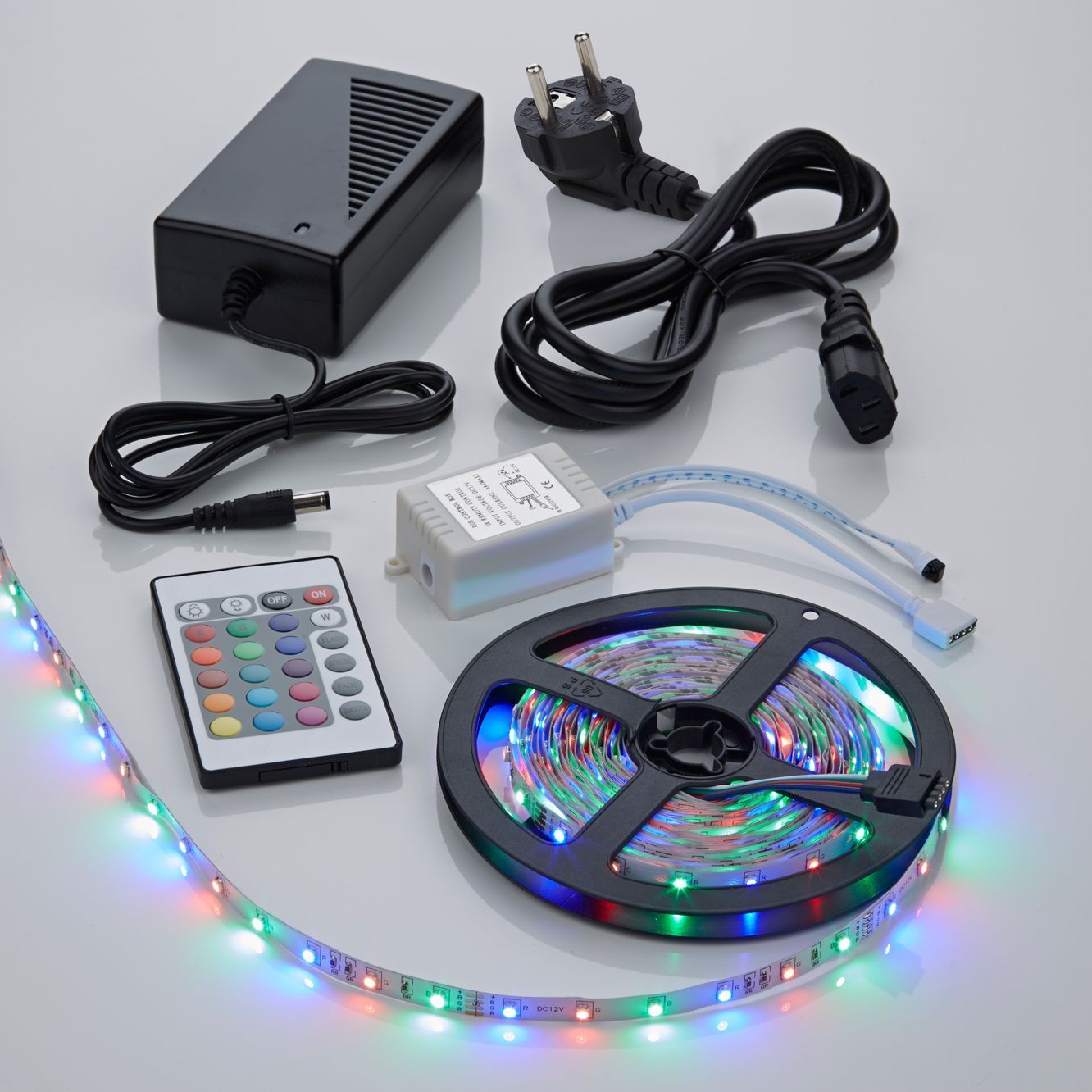 Biard Kit Ruban LED 3528 Blanc & RGB Brillant 5m