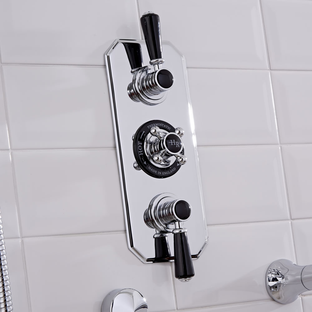 Mitigeur thermostatique douche encastrable Rétro croisillon & leviers