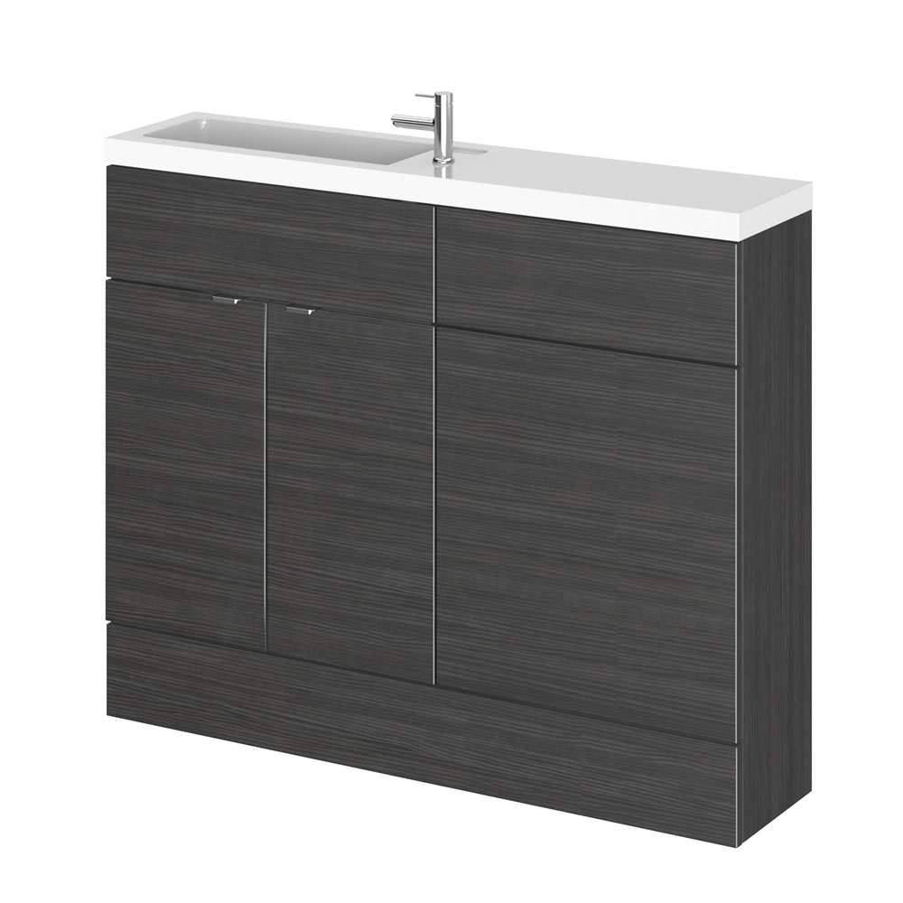 Meuble-lavabo noir wengé 110 x 86.4 x 25.5cm