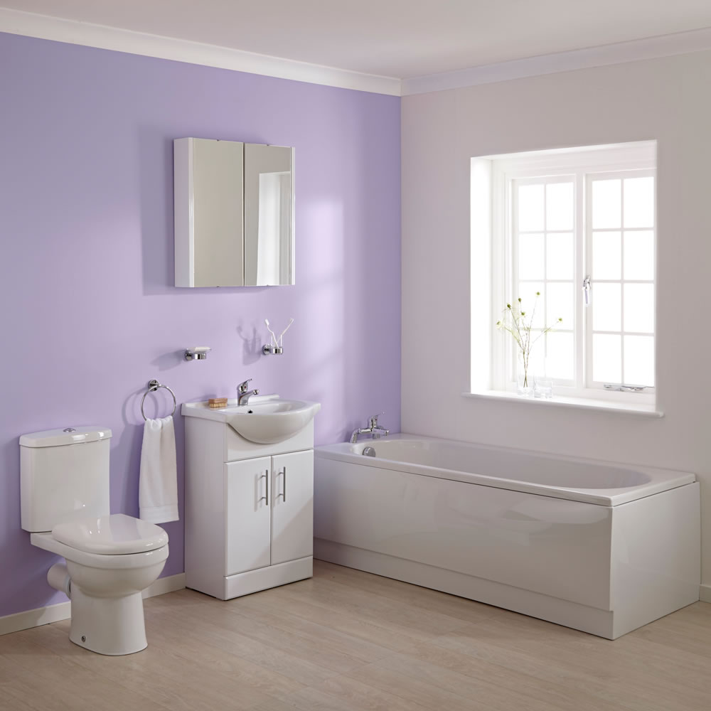 Ensemble baignoire, meuble-lavabo & toilette WC Ivo