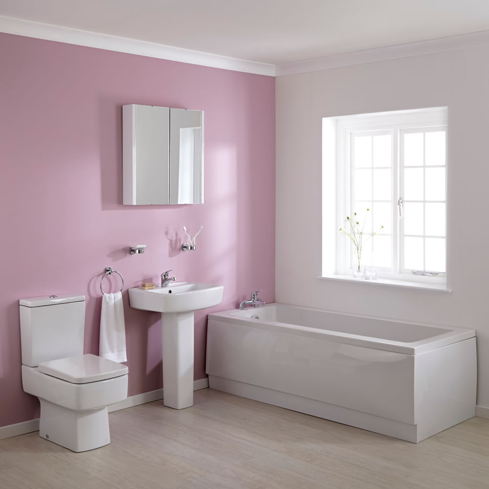 Ensemble baignoire 170cm, lavabo sur colonne & toilette WC Bliss