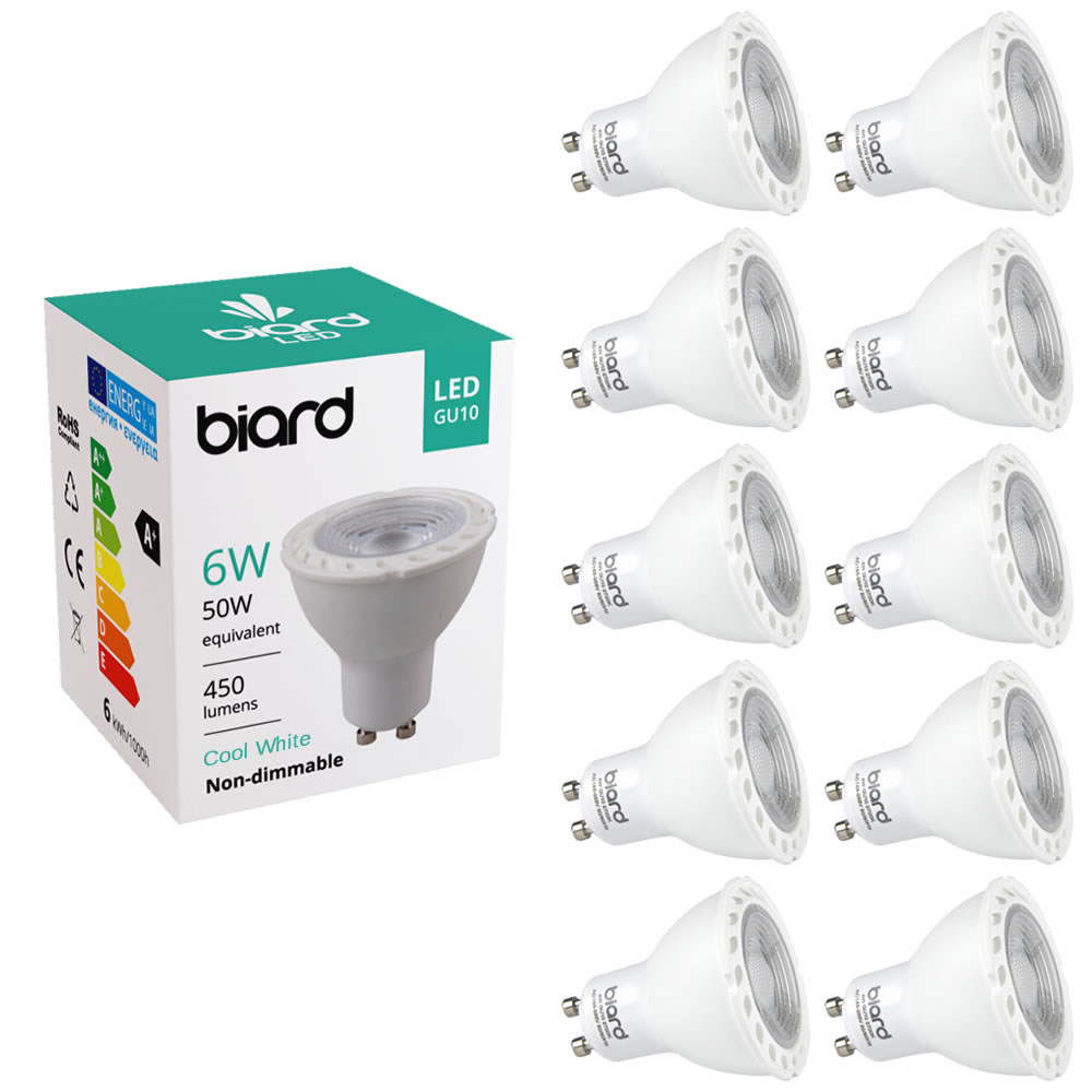 Biard Lot de 10 Ampoules spot LED 6W GU10
