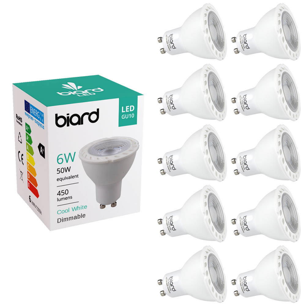 Biard Lot de 10 Ampoules spot LED 6W GU10