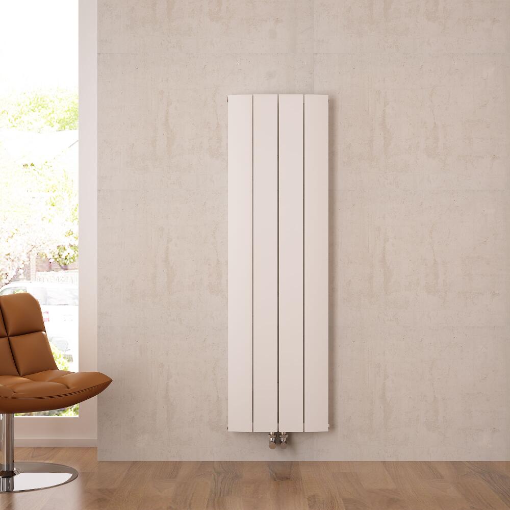 Radiateur Design Vertical Raccordement Central Aluminium Blanc Aurora 160cm x 37,5cm x 4,5cm 1361 Watts