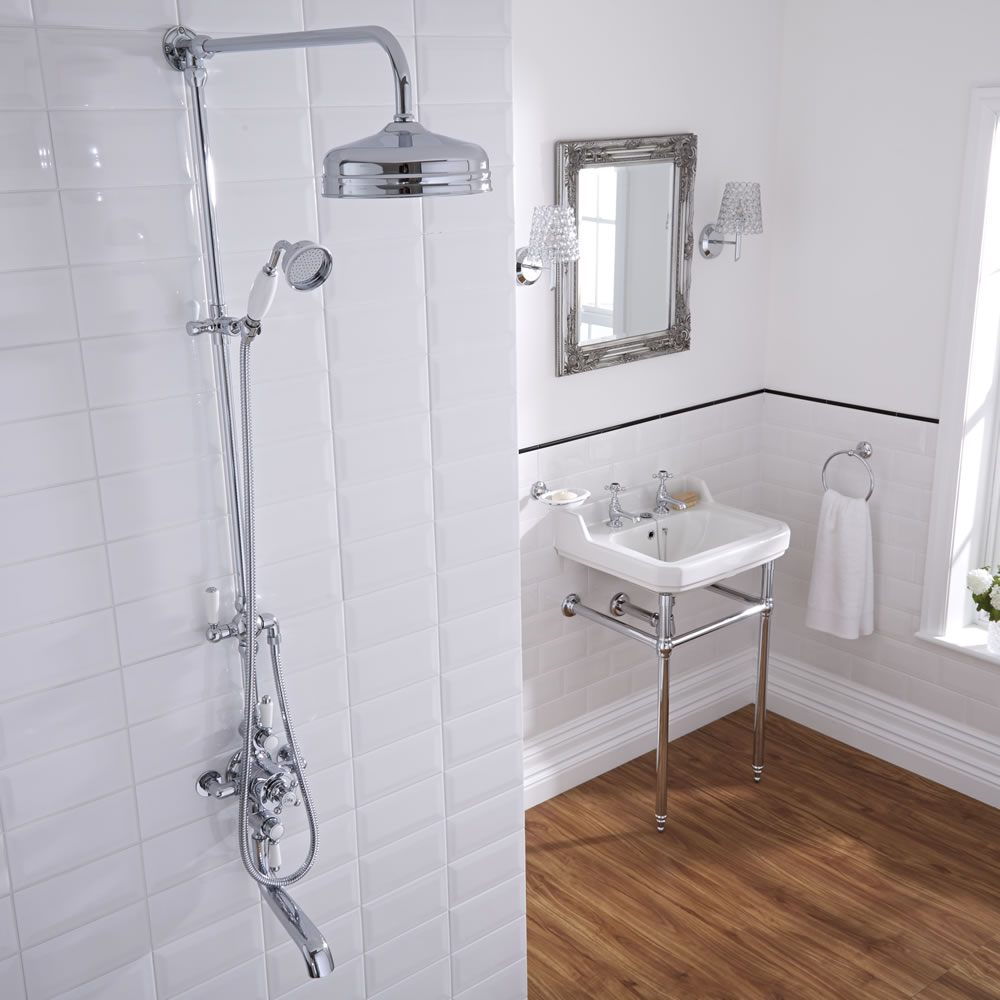 Colonne Bain Douche Rétro Pommeau Douchette & Bec Verseur Victorian