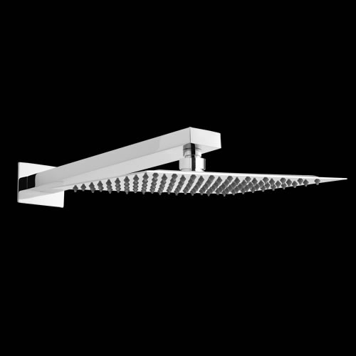 Pomme de douche carrée 30x30cm avec bras porteur en angle droit