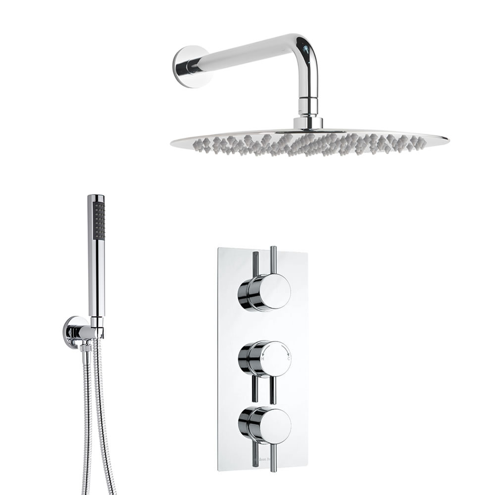 Kit Douche Thermostatique encastrable 2 Fonctions Pommeau Ø 30cm & Douchette Ecco