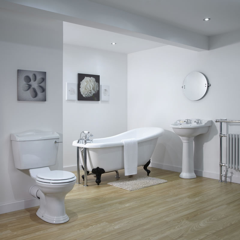 Ensemble Baignoire Îlot Lavabo & Toilette WC Rétro Ryther