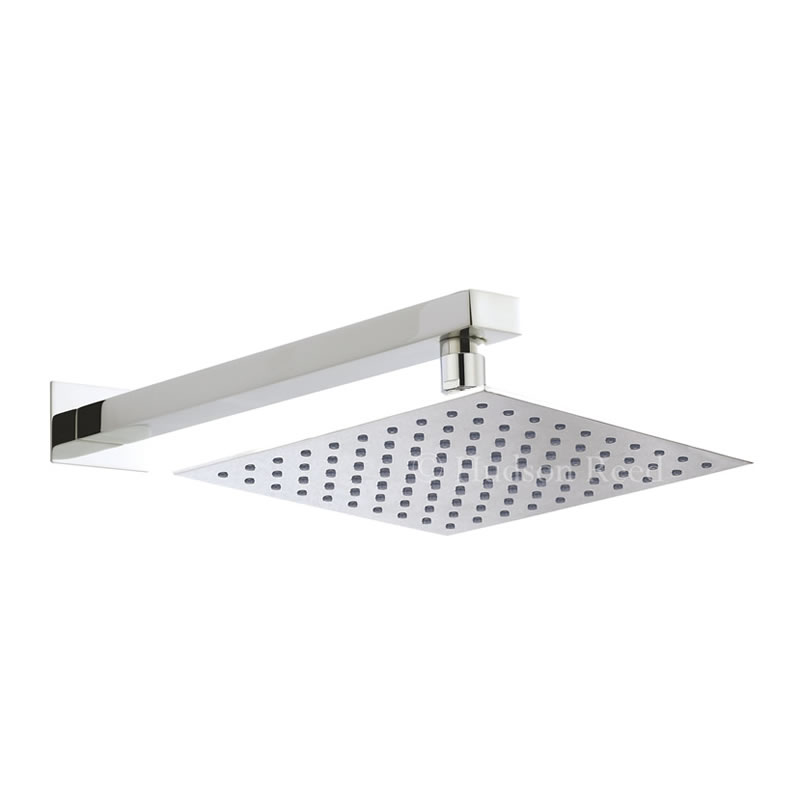 Pomme de douche carrée 30x30cm avec bras porteur