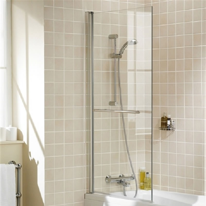 Pare baignoire 143.5 x 77-79cm & porte-serviette