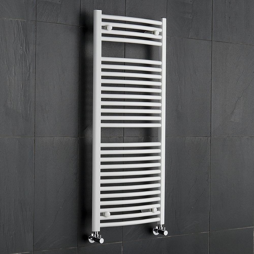 Hudson Reed Sèche-Serviettes Incurvé Blanc Etna 120cm x 50cm x 3cm 699 Watts