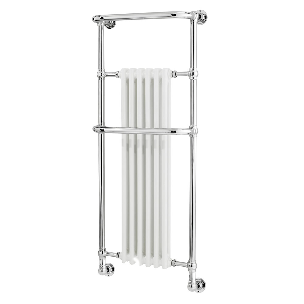 Sèche-Serviettes Rétro Chromé et Blanc Brampton 136,5cm x 57,5cm x 23,5cm 789 Watts