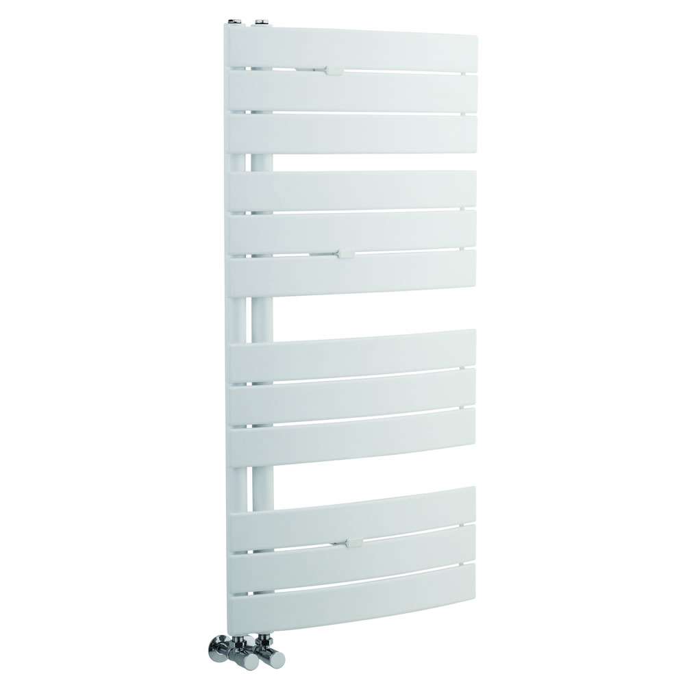 Sèche-Serviettes Incurvé Blanc Elgin 108cm x 55cm x 11,5cm 500 Watts