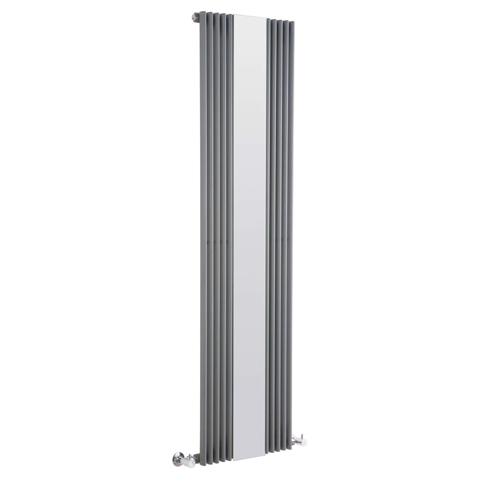 Radiateur Design Vertical avec Miroir Anthracite Keida 160cm x 42cm x 6,2cm 840 Watts