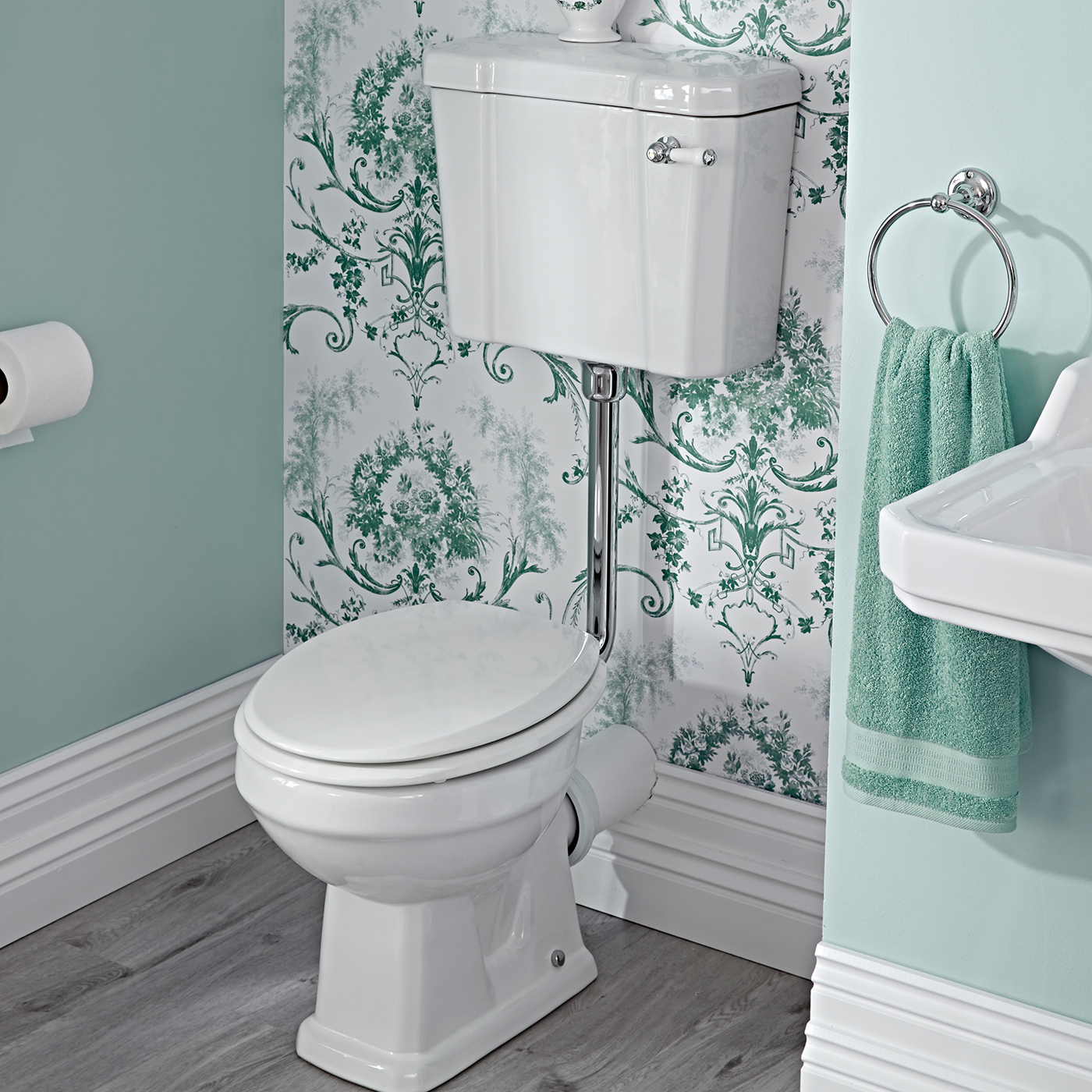 WC Rétro - Blanc - Chasse demie-haute