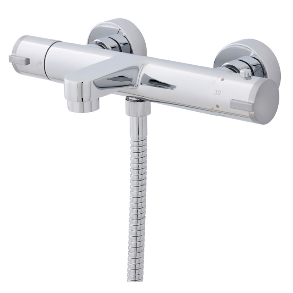 Mitigeur thermostatique bain et douchette pose murale