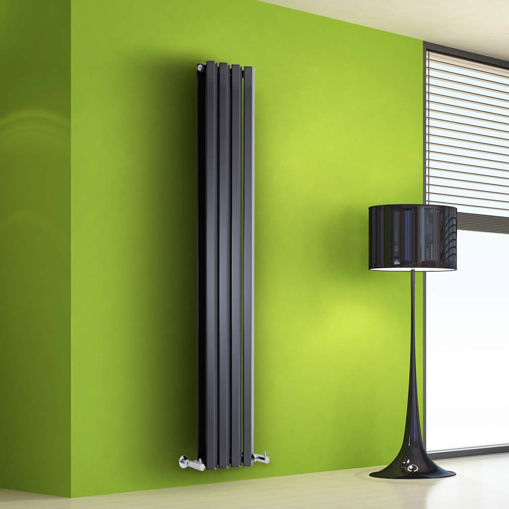 Radiateur Design Vertical Noir Salisbury 160cm x 28cm x 8,6cm 983 Watts