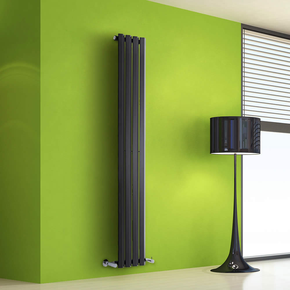 Radiateur Design Vertical Noir Salisbury 160cm x 28cm x 6cm 630 Watts