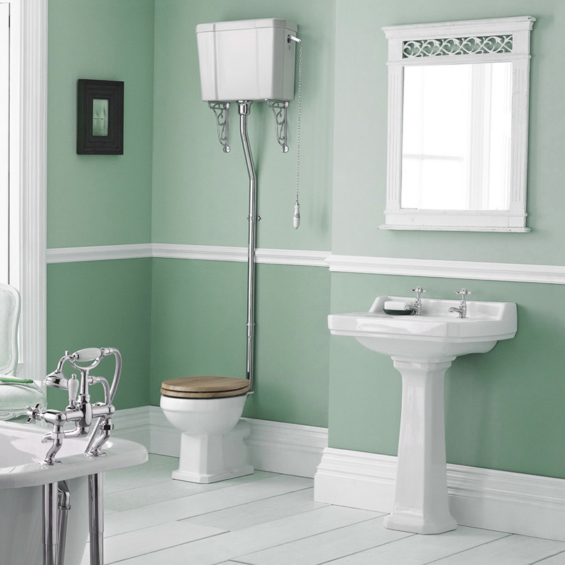Lavabo 59cm & WC Rétro - Chasse d'eau haute & Choix d'abattant