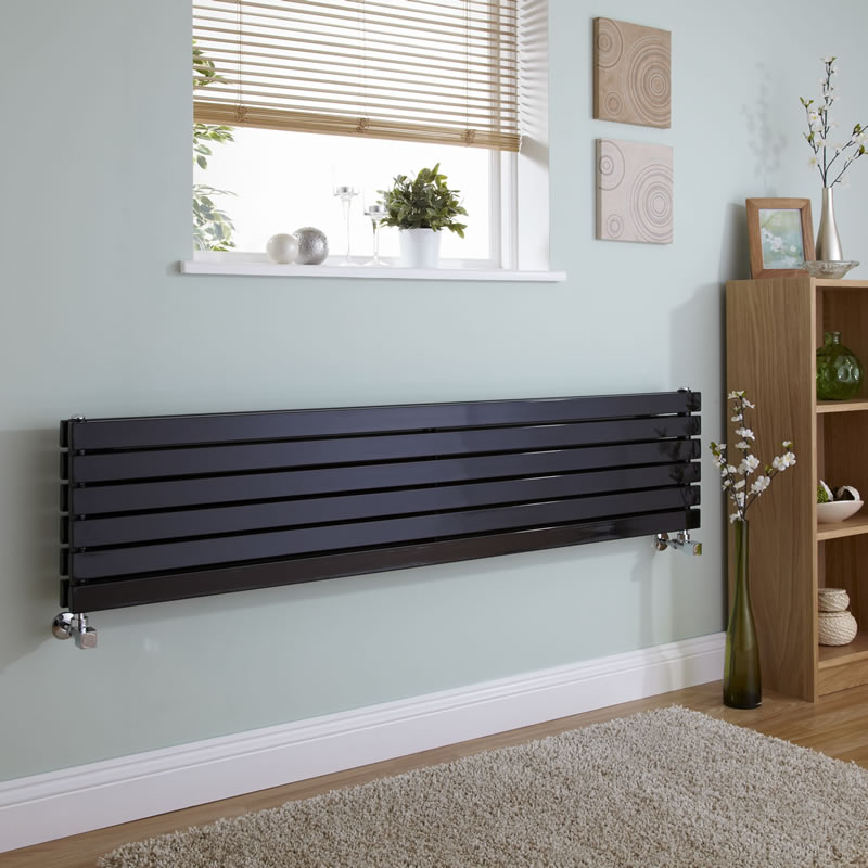 Radiateur Design Horizontal Noir Sloane 35,4cm x 160cm x 7,4cm 1308 Watts
