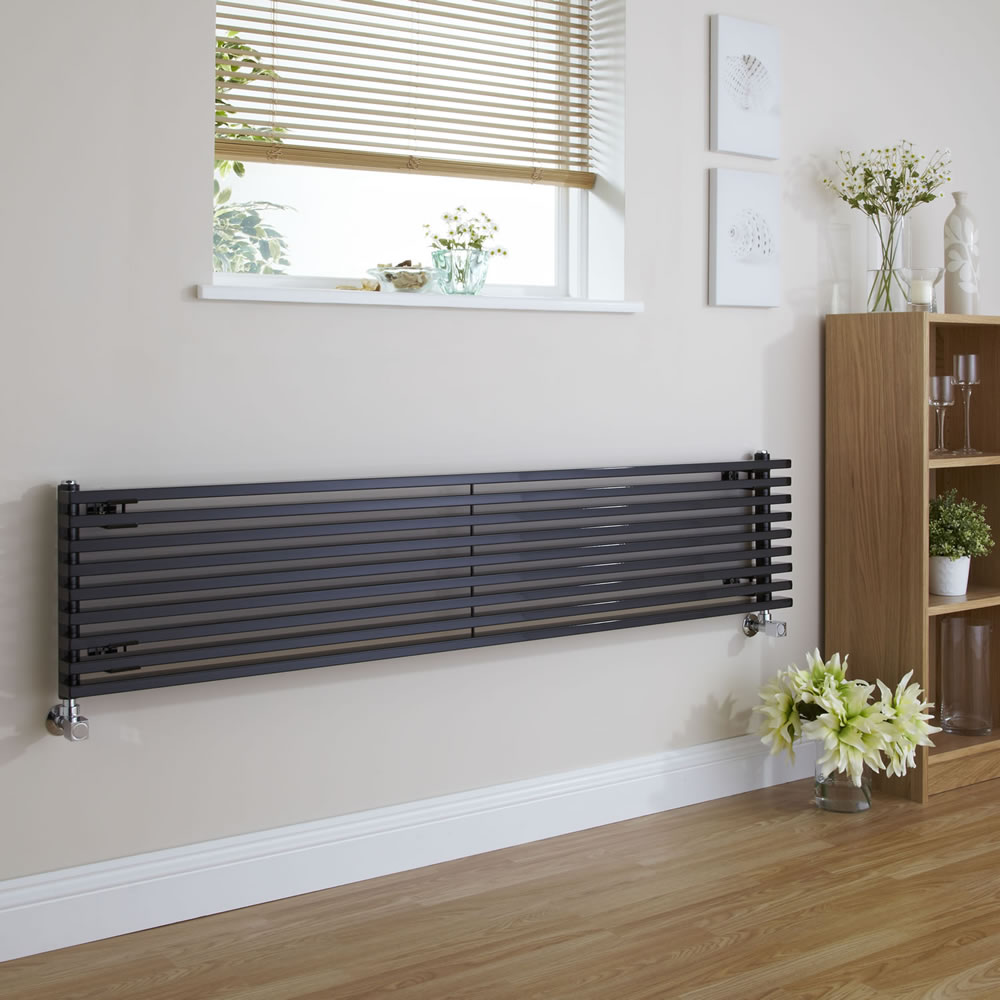 Radiateur Design Horizontal Noir Parallel 34,2cm x 160cm x 8,4cm 1117 Watts
