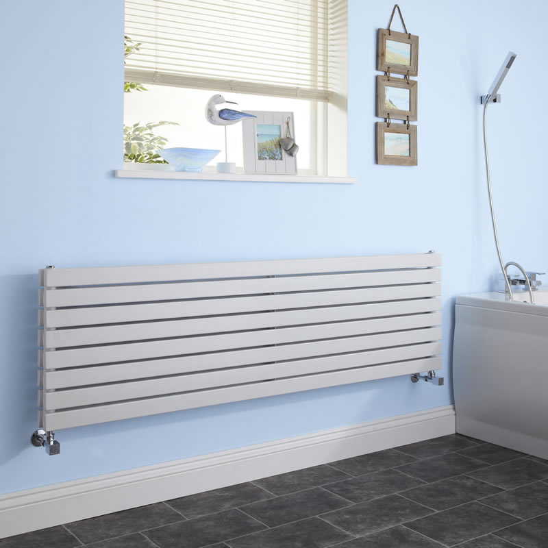 Radiateur Design Horizontal Blanc Sloane 47,2cm x 160cm x 7,1cm 1577 Watts