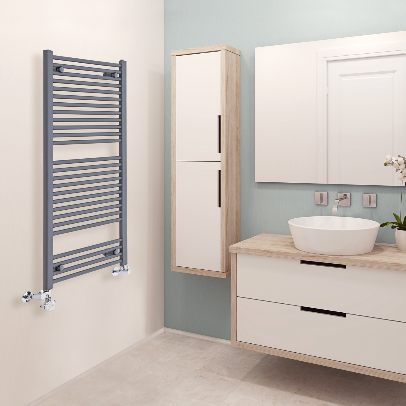 Sèche-Serviettes Mixte Anthracite Loa 120cm x 50cm x 3cm 686 Watts