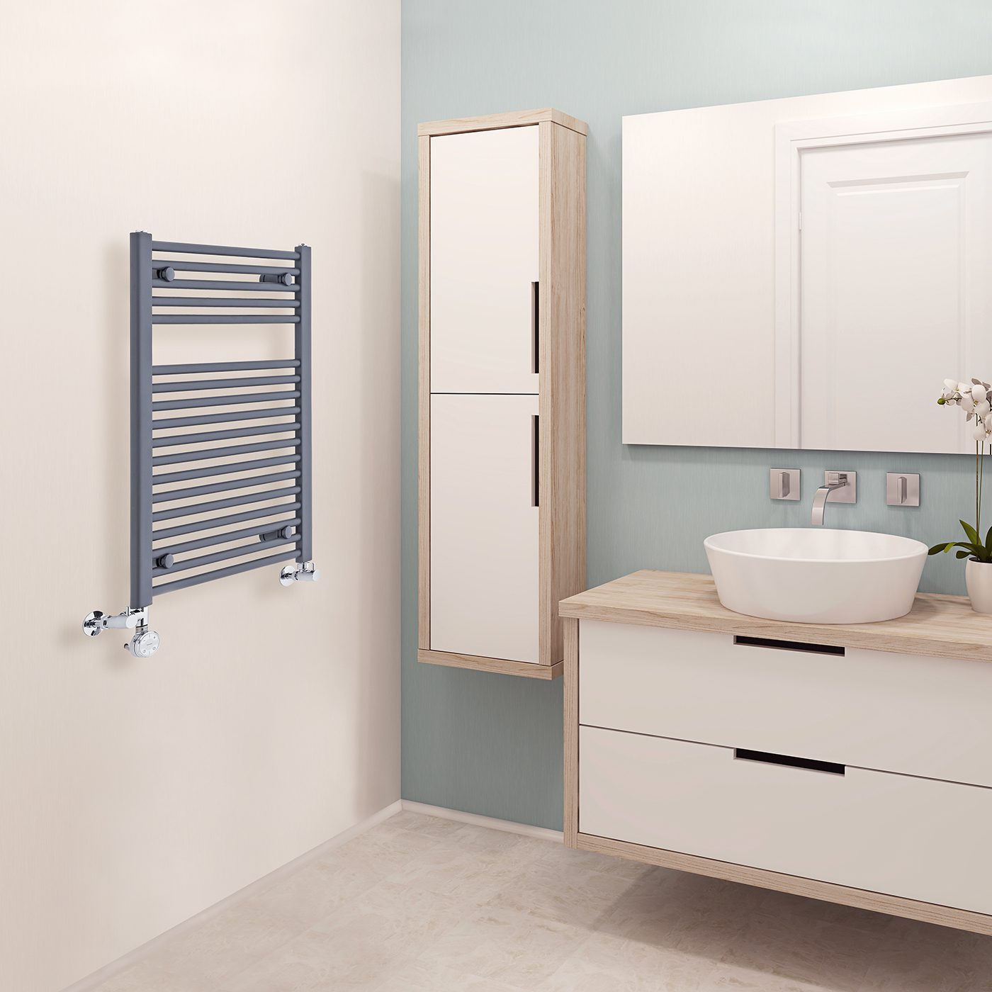 Sèche-Serviettes Mixte Anthracite Loa 80cm x 50cm x 3cm 474 Watts