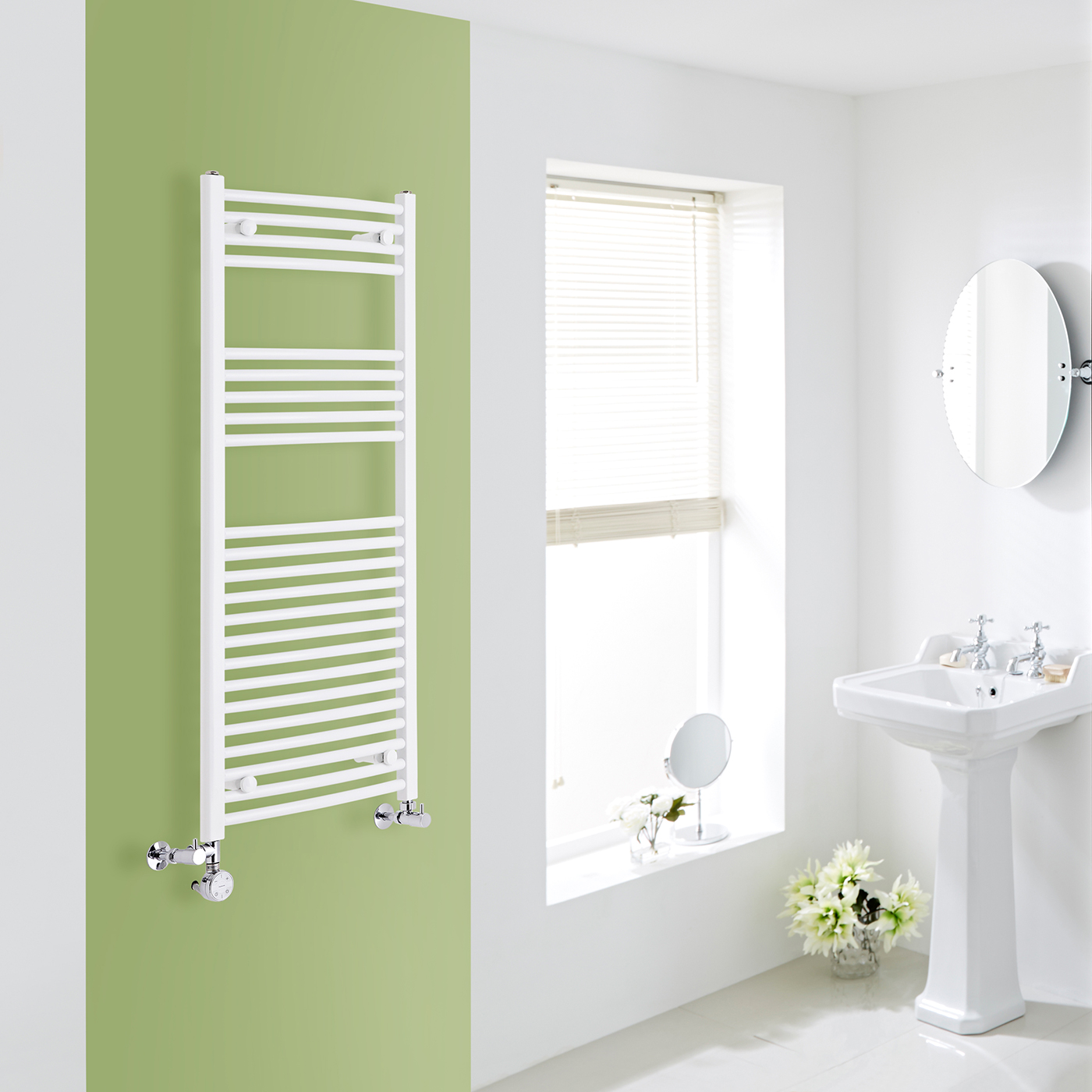Sèche-Serviettes Mixte Blanc Etna 120cm x 50cm x 3cm 672 Watts