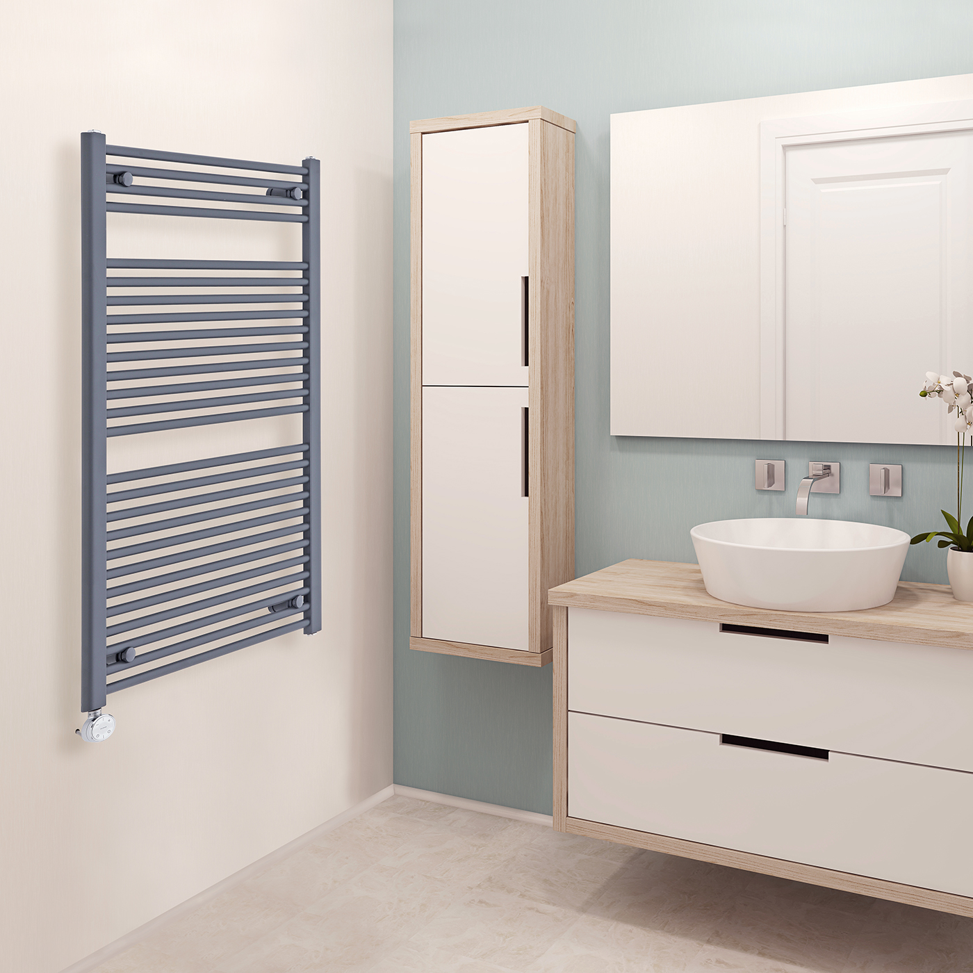 Sèche-Serviettes Électrique Anthracite Loa 120cm x 60cm x 3cm
