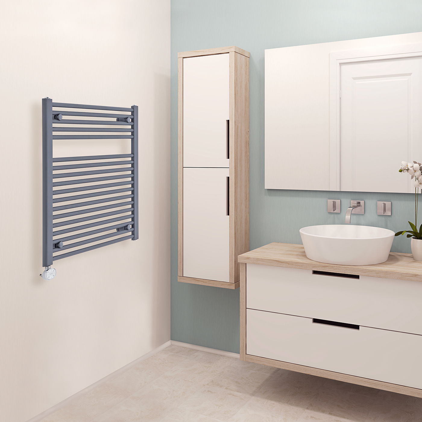 Sèche-Serviettes Électrique Anthracite Loa 80cm x 60cm x 3cm