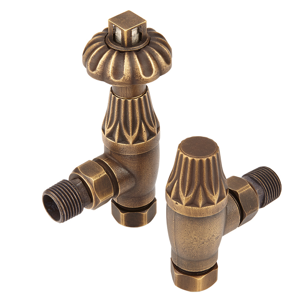 Robinets de radiateur thermostatique d'angle en laiton