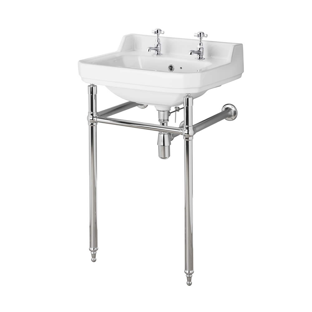 Lavabo rétro sur pied chromé 56cm Old London