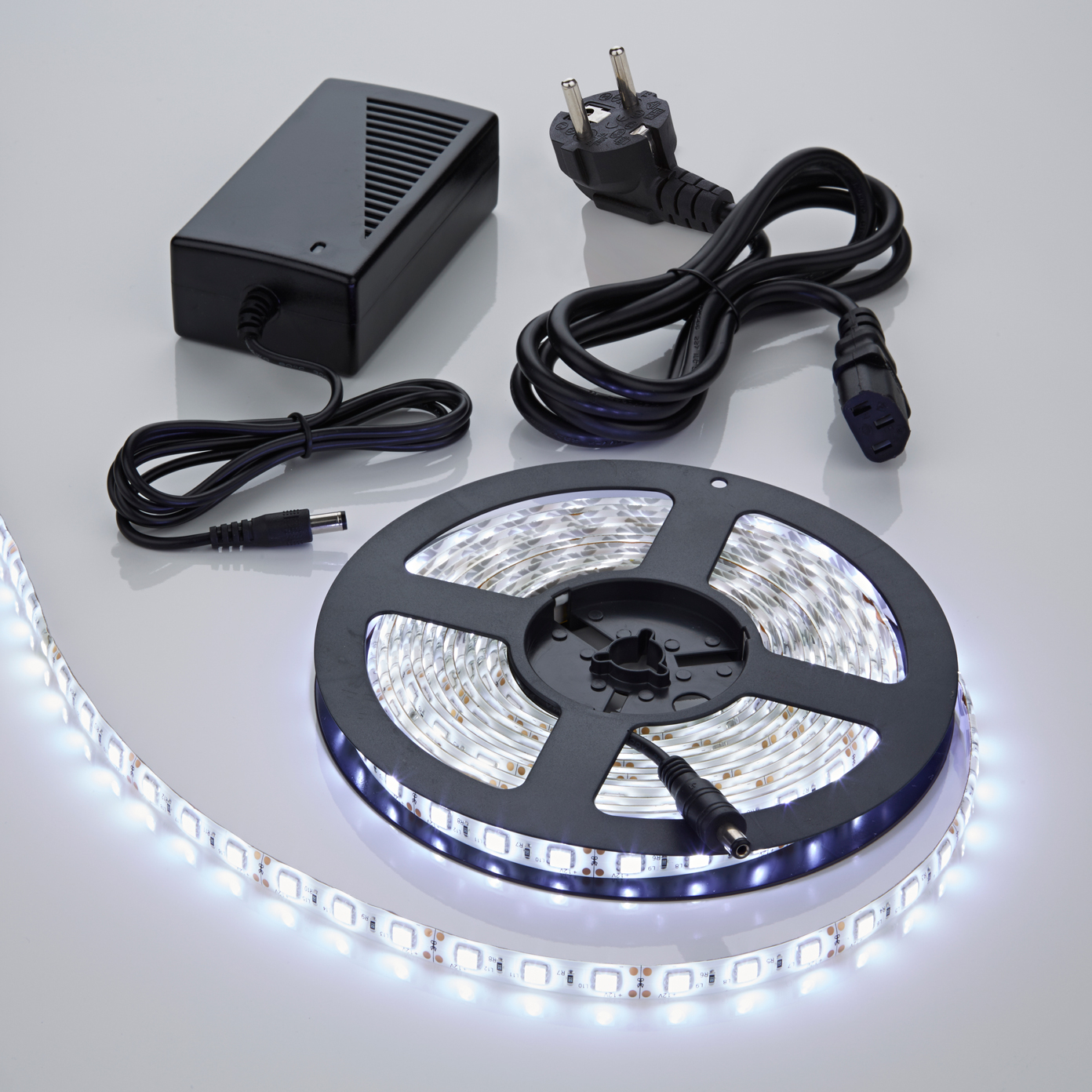 Biard Kit bande lumineuse 5 mètres étanche 300 LED blanc 5050 avec alimentation électrique
