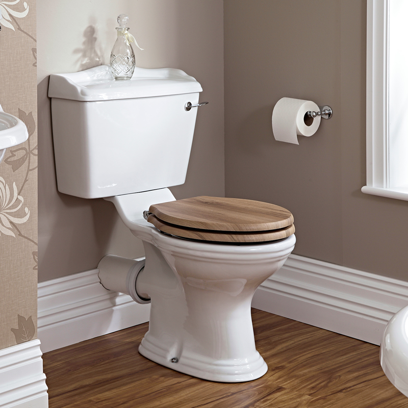 Toilette WC rétro & abattant noyer Ryther