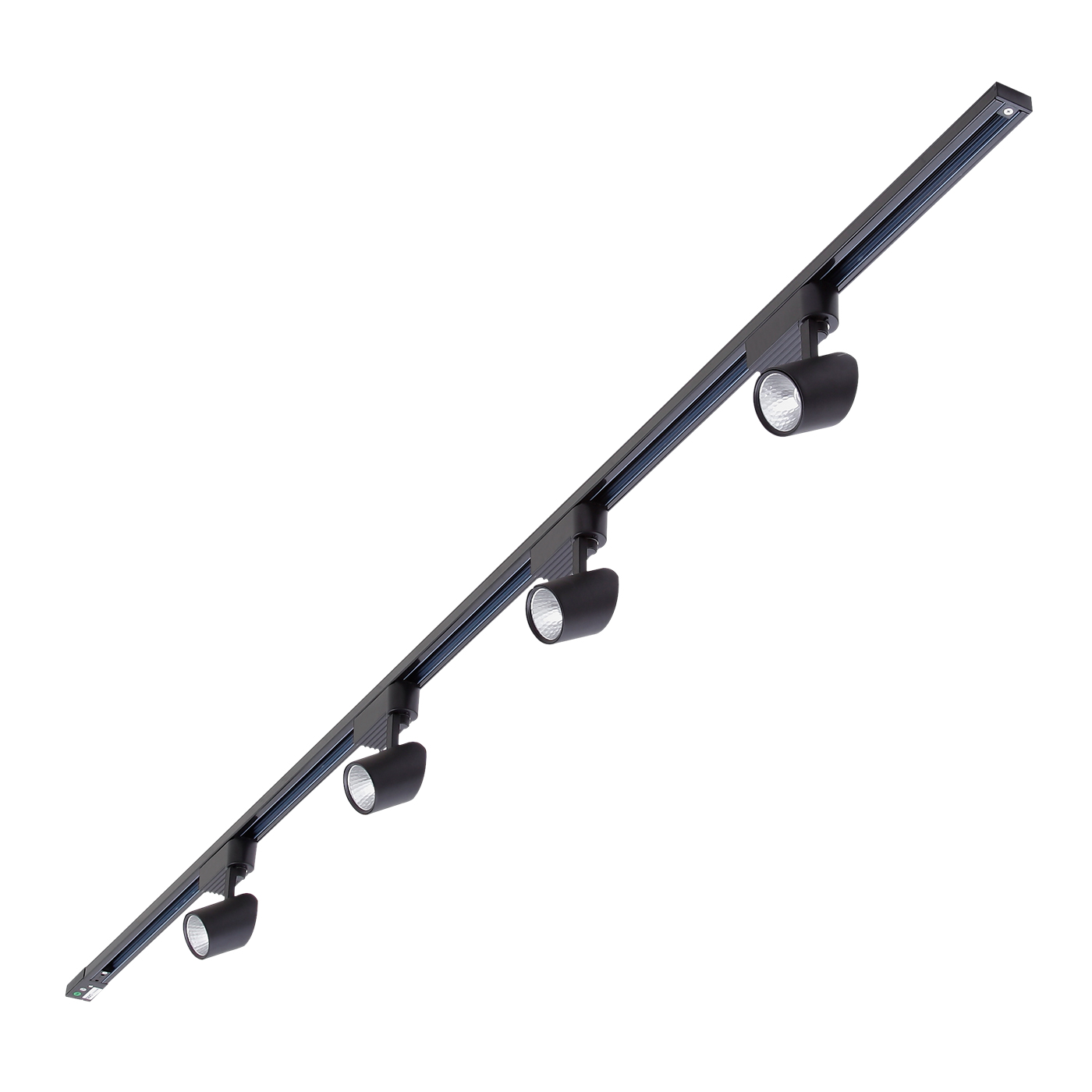 Biard Spot LED 7W sur rail 2m Noir - Pack de 4