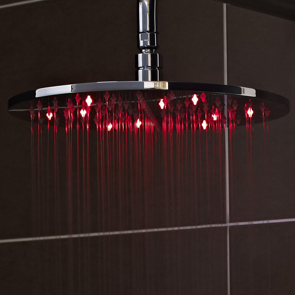 Pomme de douche ronde 20cm à LED Éco