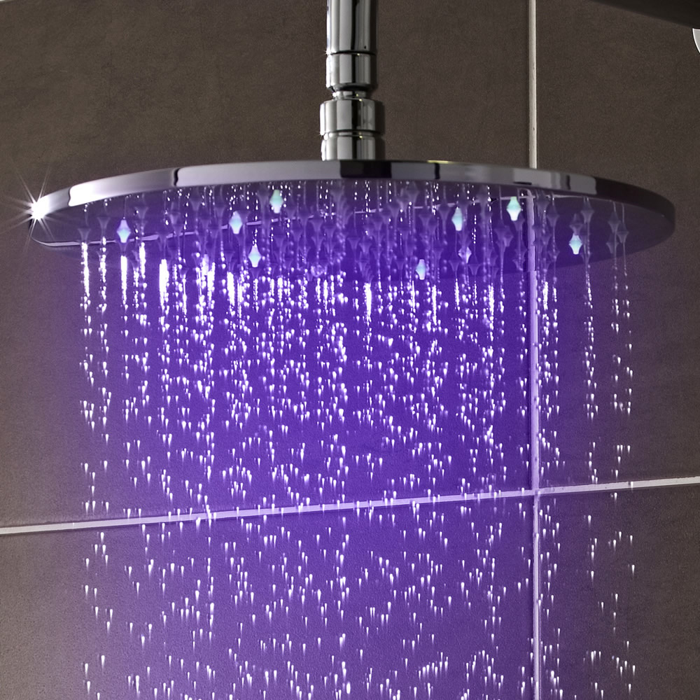 Pomme de douche ronde 30cm à LED Éco
