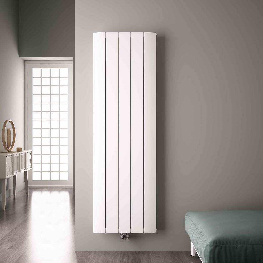 Radiateur Design Vertical Raccordement Central Aluminium Blanc Aurora 180cm x 47cm x 4,5cm 1919 Watts