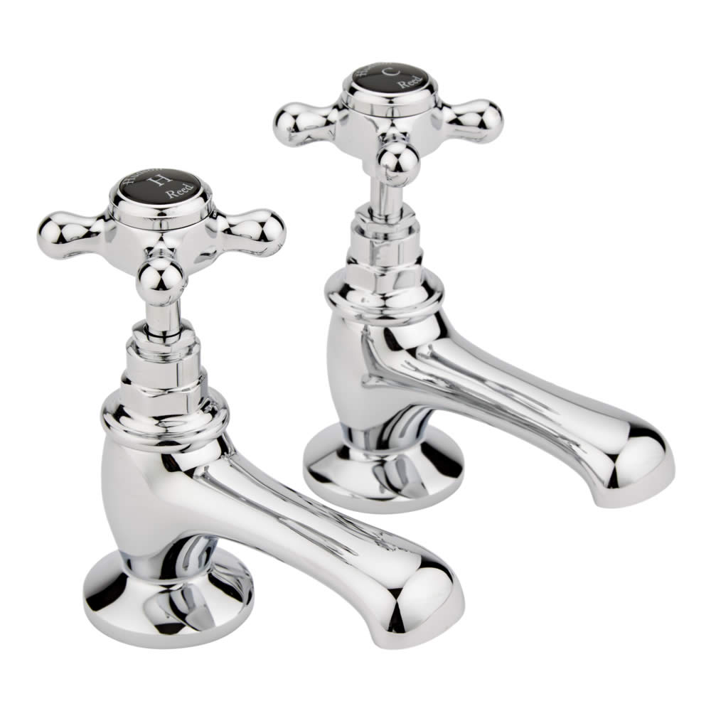 Robinet Lavabo Rétro Chrome & Noir Topaz