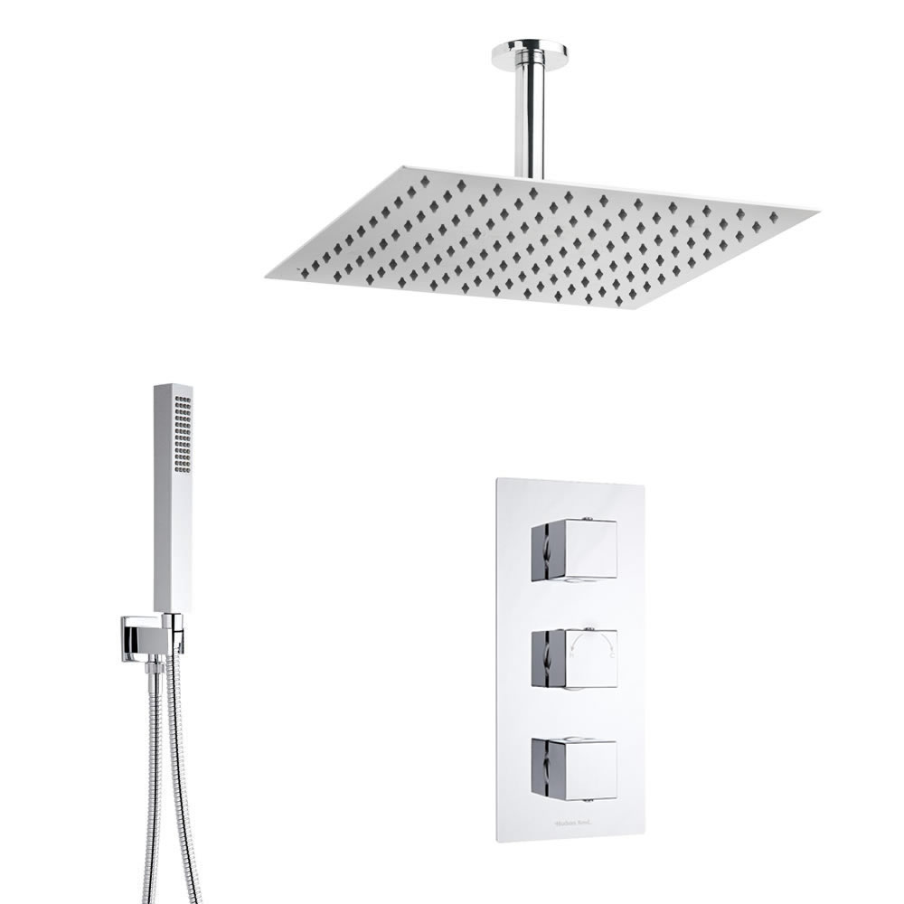 Kit Douche Thermostatique encastrable Pommeau carré 40cm & Douchette