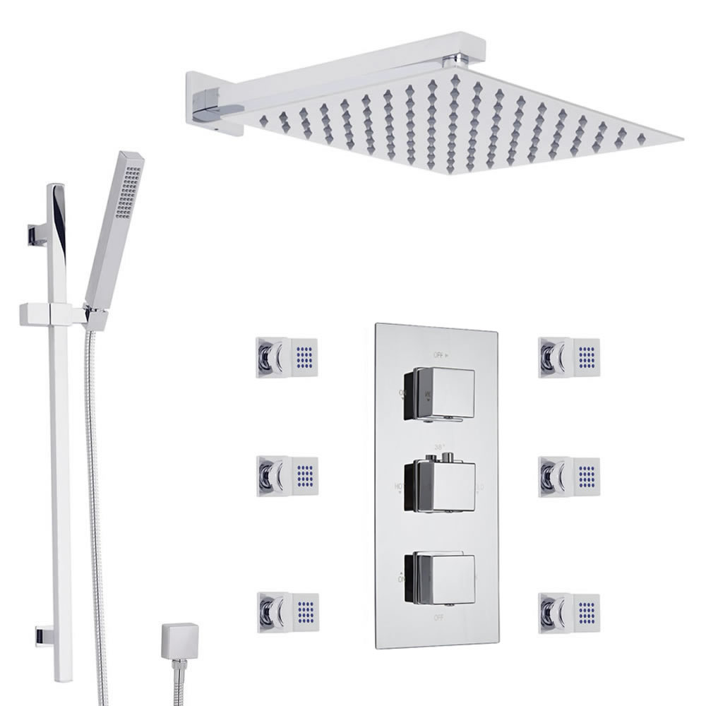 Kit douche thermostatique encastré - Square