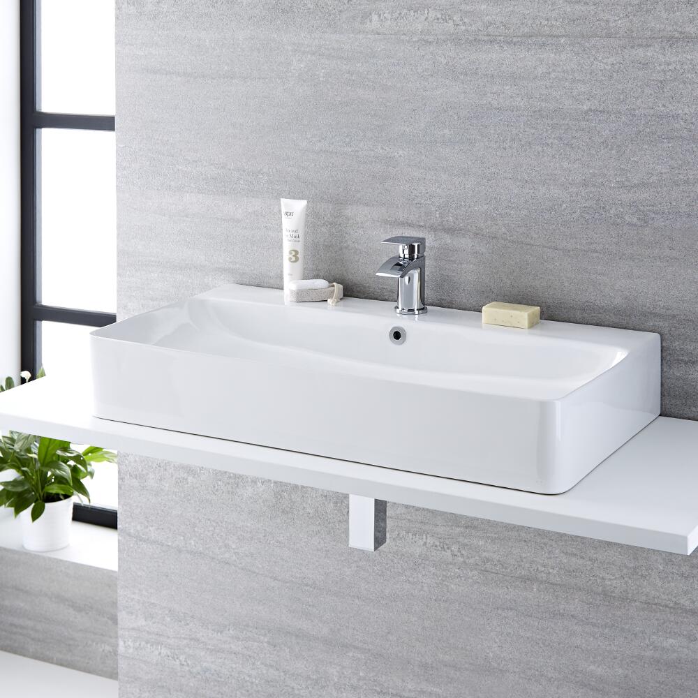 Vasque suspendue 80 x 41.5cm Exton & Mitigeur Razor