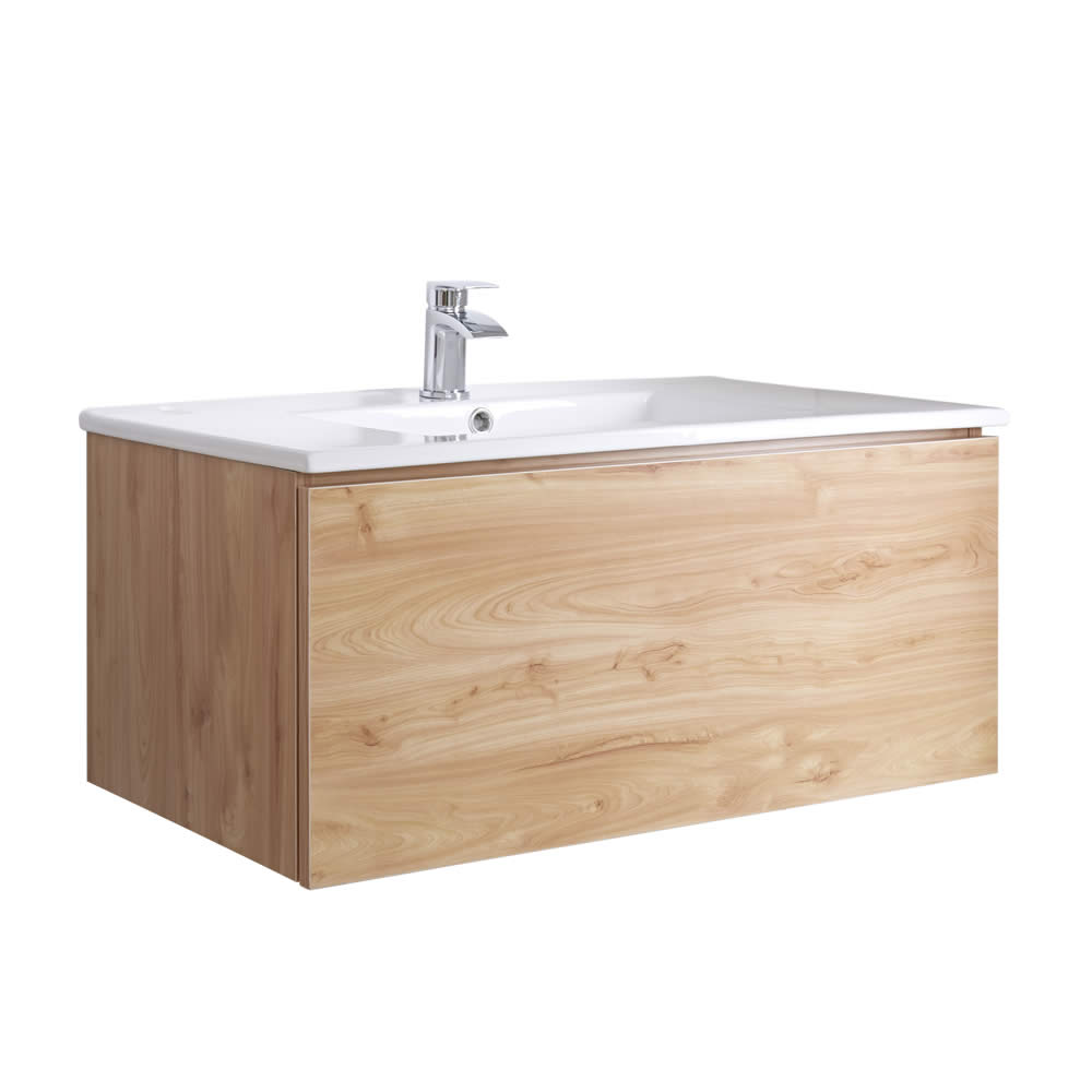 Meuble Lavabo 100cm Newington Chêne Doré