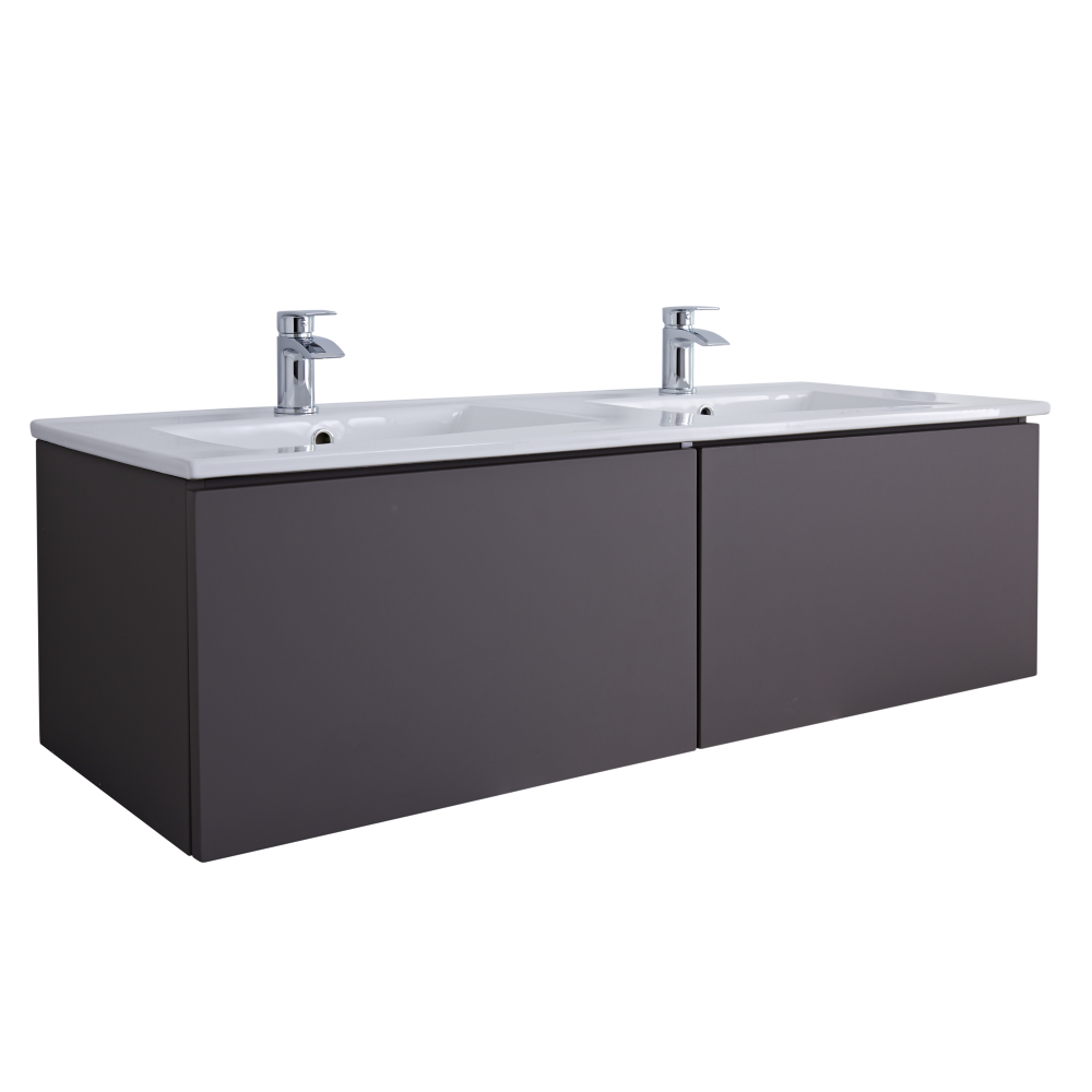 Meuble Double vasque 120cm Newington Gris Mat