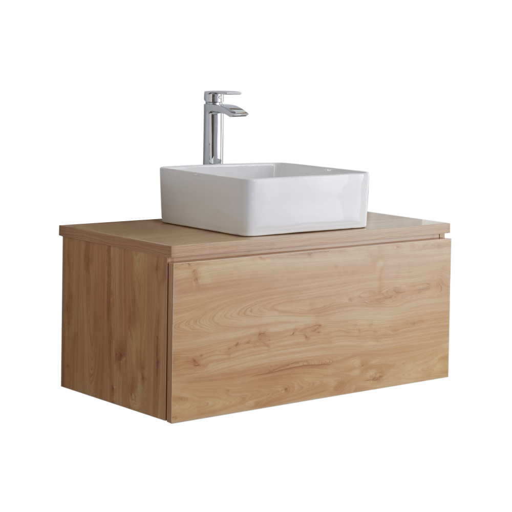 Meuble sous Lavabo Carré Chêne Doré Newington 80cm