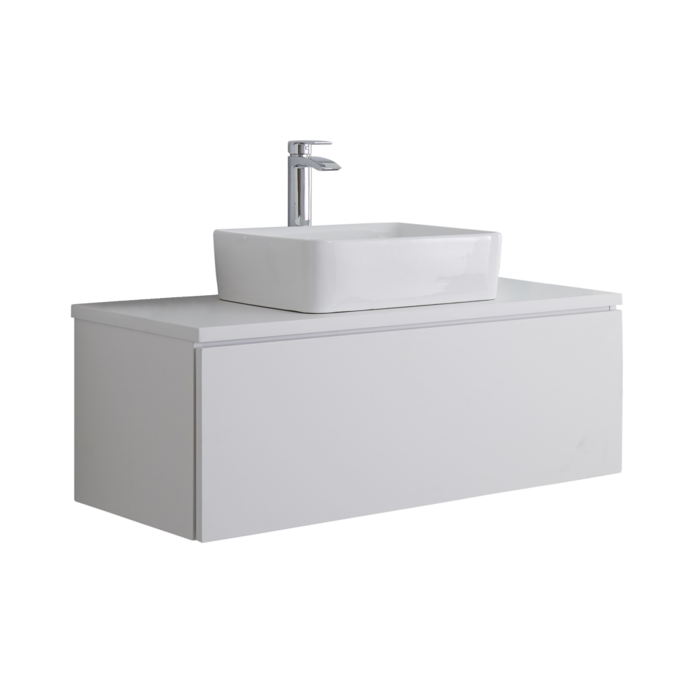 Meuble sous Lavabo Carré Blanc Mat Newington 100cm