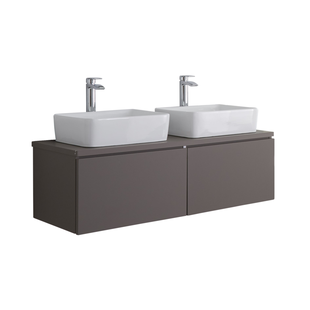 Meuble Double vasque carrée 120cm Newington Gris Mat