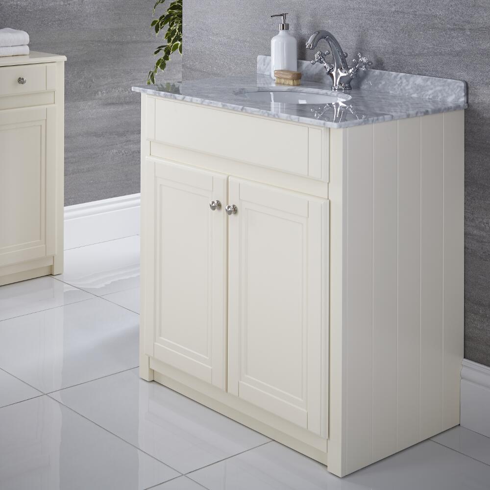 Meuble-lavabo Charlton Ivoire 80x82cm