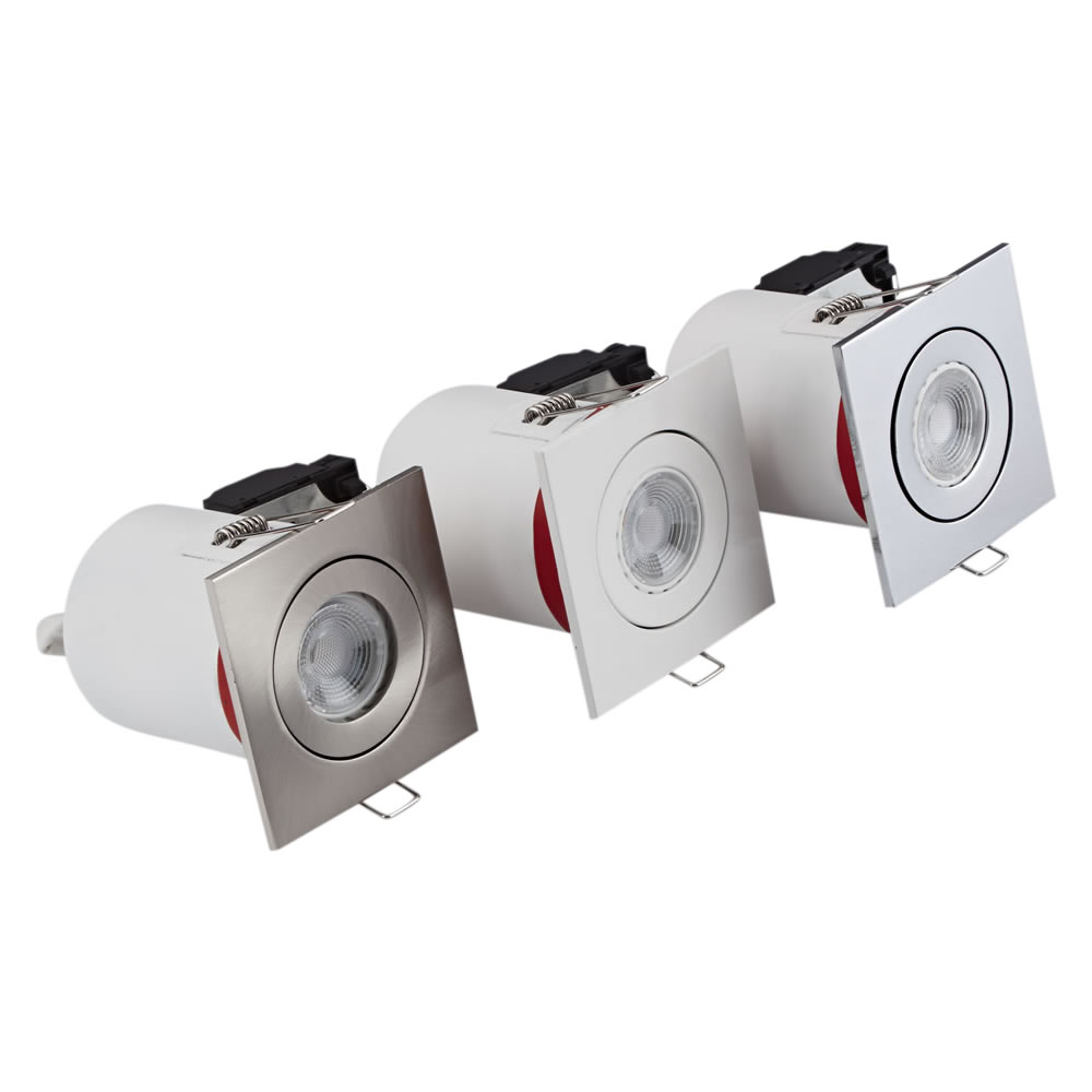 Biard Spot encastrable nu Inclinable IP20 - GU10 8.8 x 8.8cm - Lot de 3